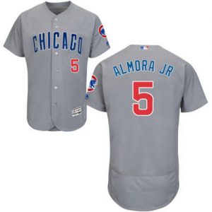 Cubs #5 Albert Almora Jr. Grey Flexbase Authentic Collection Road Stitched MLB Jersey