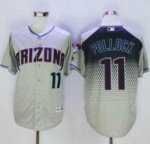 Diamondbacks #11 A. J. Pollock Gray Capri New Cool Base Stitched MLB Jersey