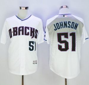 Diamondbacks #51 Randy Johnson White Capri New Cool Base Stitched MLB Jersey