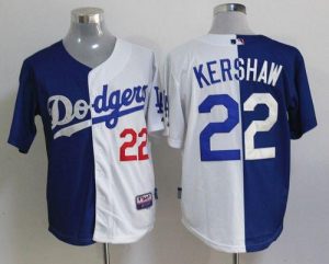 Dodgers #22 Clayton Kershaw Blue White Cool Base Stitched MLB Jersey
