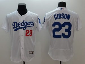 Dodgers #23 Kirk Gibson White Flexbase Authentic Collection Stitched MLB Jersey
