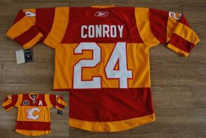 Flames #24 Craig Conroy Embroidered Red Orange 2011 Winter Classic NHL Jersey