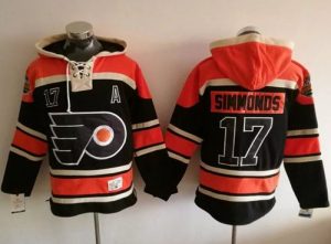 Flyers #17 Wayne Simmonds Black Sawyer Hooded Sweatshirt Stitched NHL Jersey