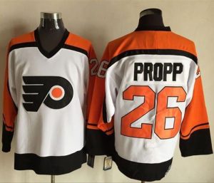 Flyers #26 Brian Propp White Black CCM Throwback Stitched NHL Jersey