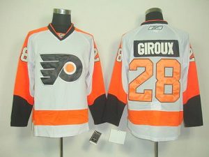 Flyers #28 Claude Giroux White Road Embroidered NHL Jersey