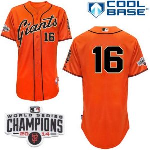 Giants #16 Angel Pagan Orange Cool Base W 2014 World Series Champions Patch Stitched MLB Jersey
