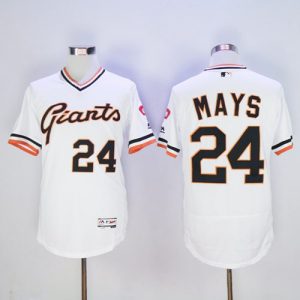Giants #24 Willie Mays White Flexbase Authentic Collection Cooperstown Stitched MLB Jersey
