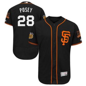 Giants #28 Buster Posey Black 2017 Spring Training Authentic Flex Base Stitched MLB jerseys