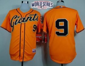Giants #9 Brandon Belt Orange Cool Base W 2014 World Series Patch Stitched MLB Jersey
