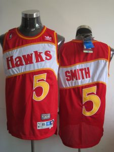 Hawks #5 Josh Smith Red Stitched Throwback NBA Jersey