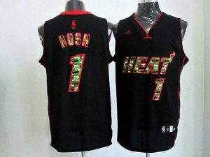 Heat #1 Chris Bosh Black Camo Fashion Embroidered NBA Jersey