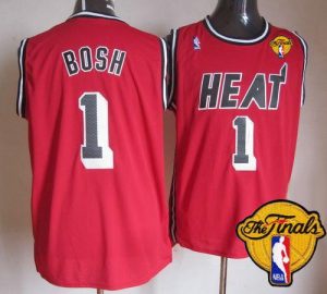 Heat #1 Chris Bosh Red Hardwood Classics Nights Finals Patch Stitched NBA Jersey