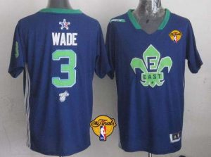 Heat #3 Dwyane Wade Navy Blue 2014 All Star Finals Patch Stitched NBA Jersey