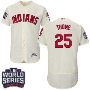 Indians #25 Jim Thome Cream Flexbase Authentic Collection 2016 World Series Bound Stitched MLB Jersey