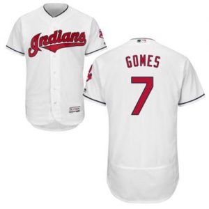 Indians #7 Yan Gomes White Flexbase Authentic Collection Stitched MLB Jersey