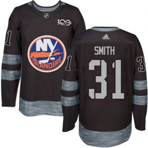 Islanders #31 Billy Smith Black 1917-2017 100th Anniversary Stitched NHL Jersey