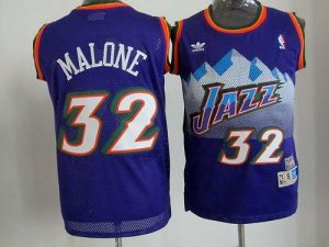 Jazz #32 Karl Malone Purple Throwback Stitched NBA Jersey