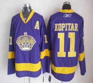 Kings #11 Anze Kopitar Purple Embroidered NHL Jersey