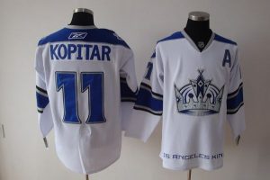 Kings #11 Anze Kopitar White Embroidered NHL Jersey