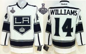 Kings #14 Justin Williams White 2014 Stanley Cup Finals Stitched NHL Jersey