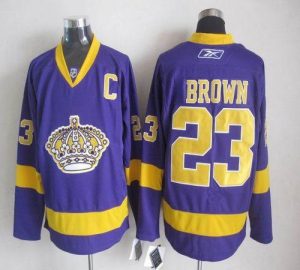 Kings #23 Dustin Brown Purple Embroidered NHL Jersey
