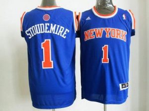 Knicks #1 Amare Stoudemire Blue Road New 2012-13 Season Embroidered NBA Jersey