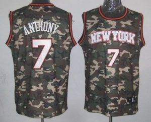 Knicks #7 Carmelo Anthony Camo Stealth Collection Stitched NBA Jersey