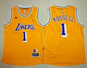 Lakers #1 D'Angelo Russell Gold Throwback Stitched NBA Jersey