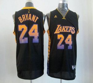 Lakers #24 Kobe Bryant Black Embroidered NBA Vibe Jersey