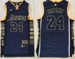 Lakers #24 Kobe Bryant Black Serpentine Retirement Memorial Stitched NBA Jersey