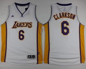 Lakers #6 Jordan Clarkson White Stitched NBA Jersey