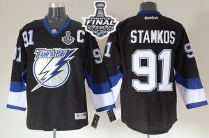 Lightning #91 Steven Stamkos Black 2015 Stanley Cup Stitched NHL Jersey