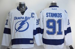 Lightning #91 Steven Stamkos White New Road Stitched NHL Jersey