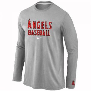 Los Angeles Angels Long Sleeve MLB T-Shirt Grey