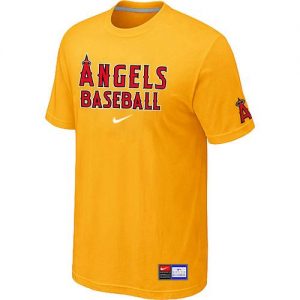 Los Angeles Angels Nike Short Sleeve Practice MLB T-Shirts Yellow