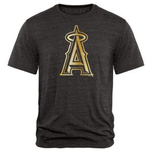 Los Angeles Angels of Anaheim Gold Collection Tri-Blend T-Shirt Black
