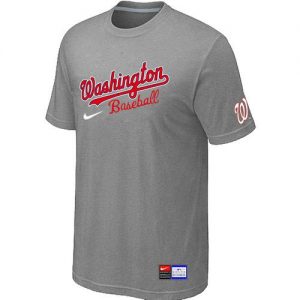 MLB Washington Nationals Light Grey Nike Short Sleeve Practice T-Shirt