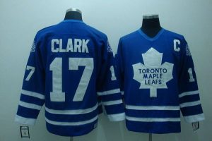 Maple Leafs #17 Wendel Clark Embroidered Blue CCM Throwback NHL Jersey