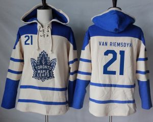 Maple Leafs #21 James Van Riemsdyk Cream Sawyer Hooded Sweatshirt Stitched NHL Jersey