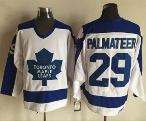 Maple Leafs #29 Mike Palmateer White Blue CCM Throwback Stitched NHL Jersey