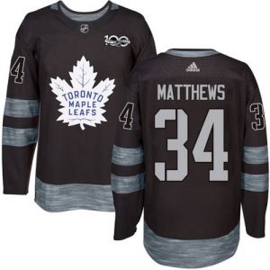 Maple Leafs #34 Auston Matthews Black 1917-2017 100th Anniversary Stitched NHL Jersey