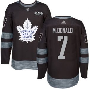 Maple Leafs #7 Lanny McDonald Black 1917-2017 100th Anniversary Stitched NHL Jersey