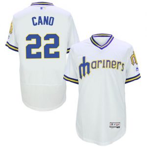Mariners #22 Robinson Cano White Flexbase Authentic Collection Cooperstown Stitched MLB Jersey