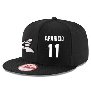 Men's Chicago White Sox #11 Luis Aparicio Stitched New Era Black 9FIFTY Snapback Adjustable Hat