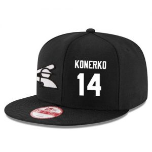 Men's Chicago White Sox #14 Paul Konerko Stitched New Era Black 9FIFTY Snapback Adjustable Hat