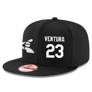 Men's Chicago White Sox #23 Robin Ventura Stitched New Era Black 9FIFTY Snapback Adjustable Hat