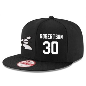 Men's Chicago White Sox #30 David Robertson Stitched New Era Black 9FIFTY Snapback Adjustable Hat