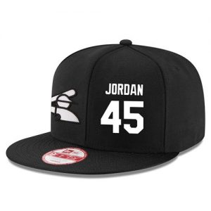 Men's Chicago White Sox #45 Michael Jordan Stitched New Era Black 9FIFTY Snapback Adjustable Hat