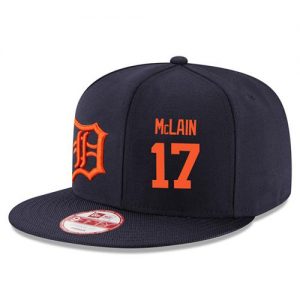 Men's Detroit Tigers #17 Denny McLain Stitched New Era Navy Blue 9FIFTY Snapback Adjustable Hat