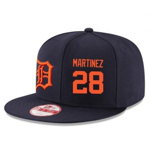 Men's Detroit Tigers #28 J. D. Martinez Stitched New Era Navy Blue 9FIFTY Snapback Adjustable Hat